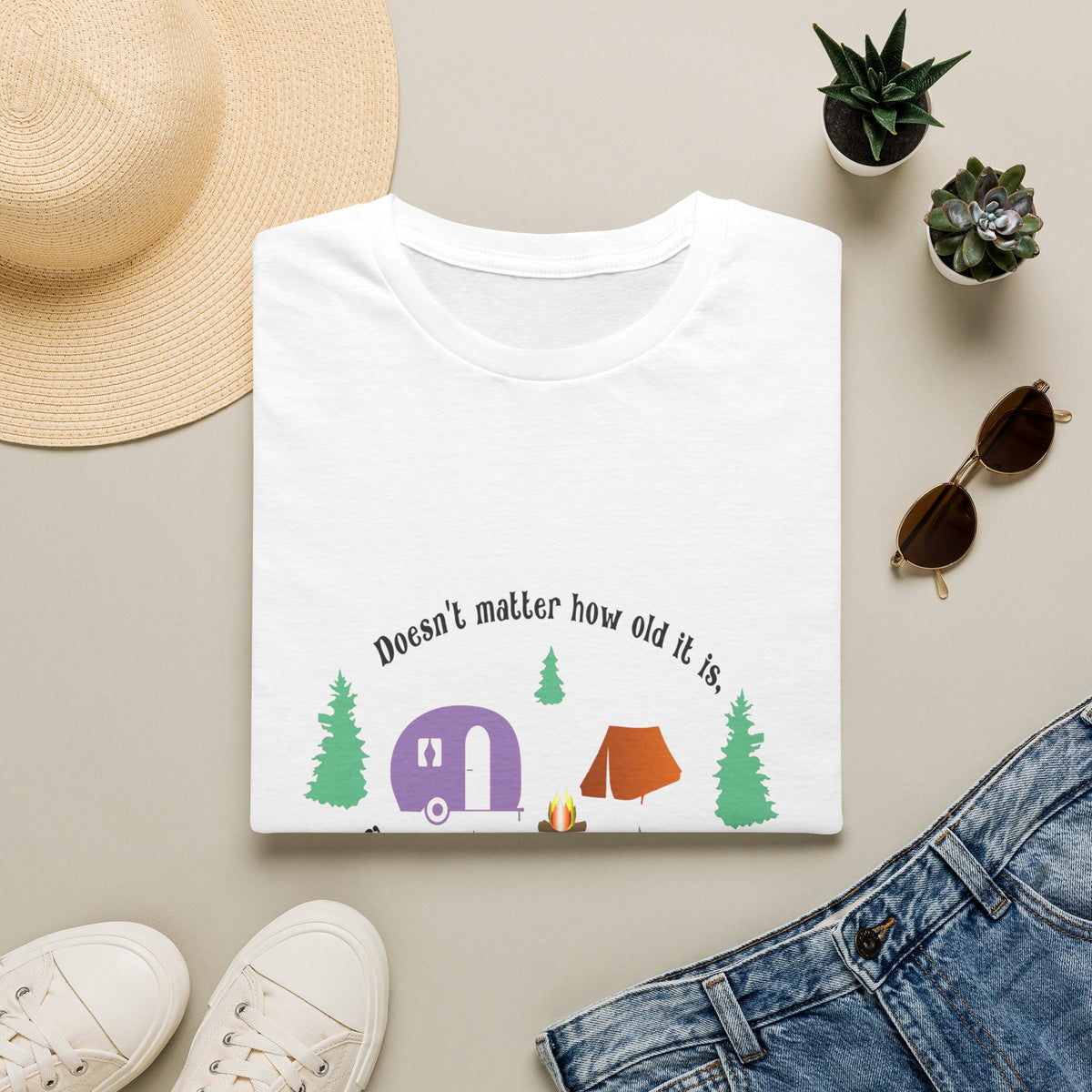Camping Tee — "Doesn't matter how old it is, as long as your tent still gets up"