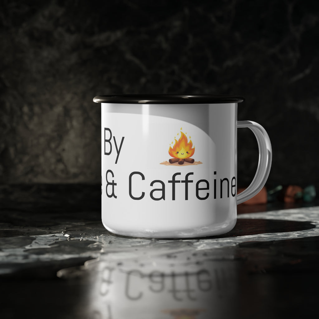 Funny Sarcastic Camping Enamel Mug – 12oz Camp Cup, Outdoor Gift for Campers