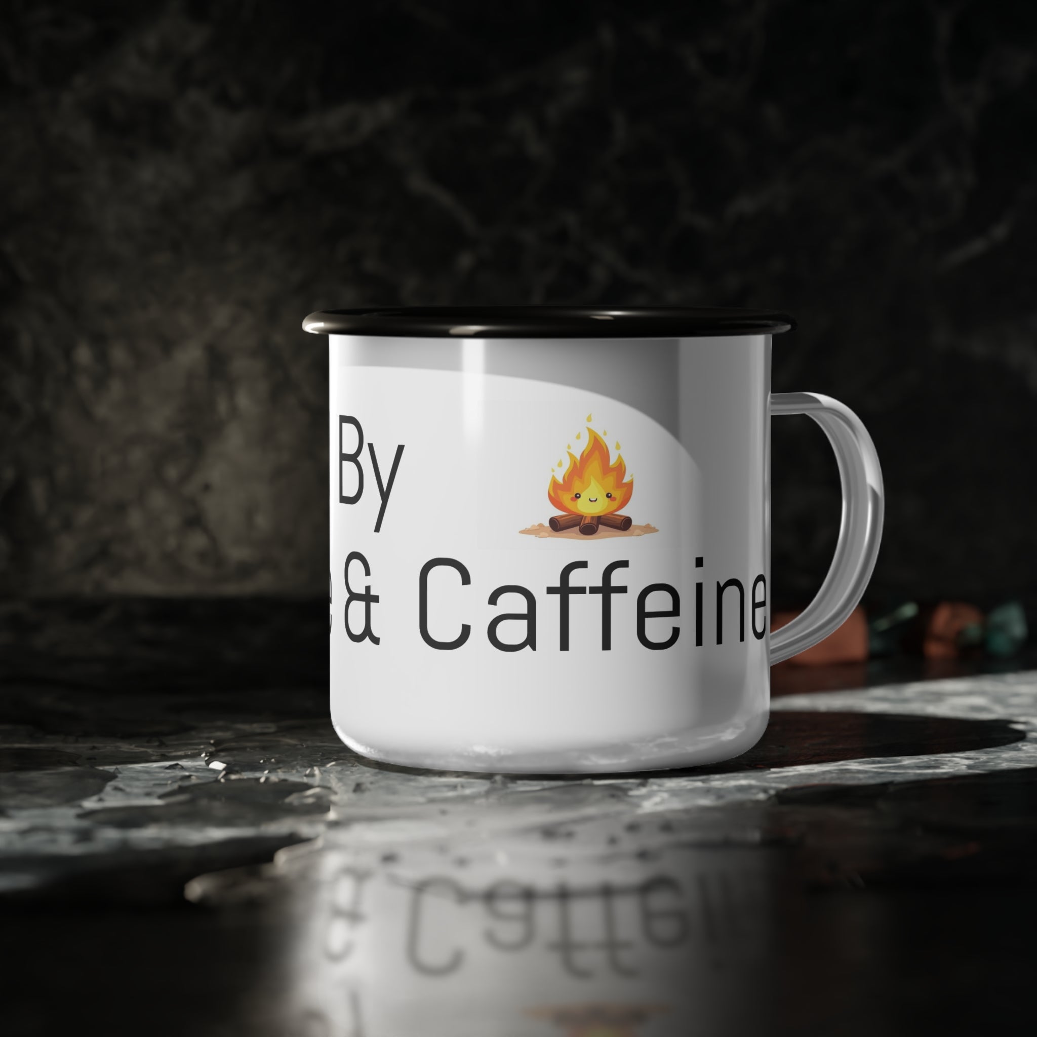 Funny Sarcastic Camping Enamel Mug – 12oz Camp Cup, Outdoor Gift for Campers