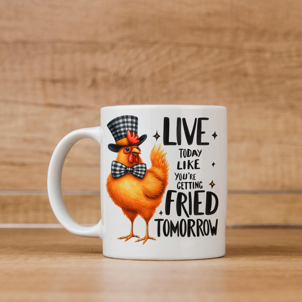 Funny Chicken Mug - Ceramic Coffee Cup With Playful Chicken Design & Humor