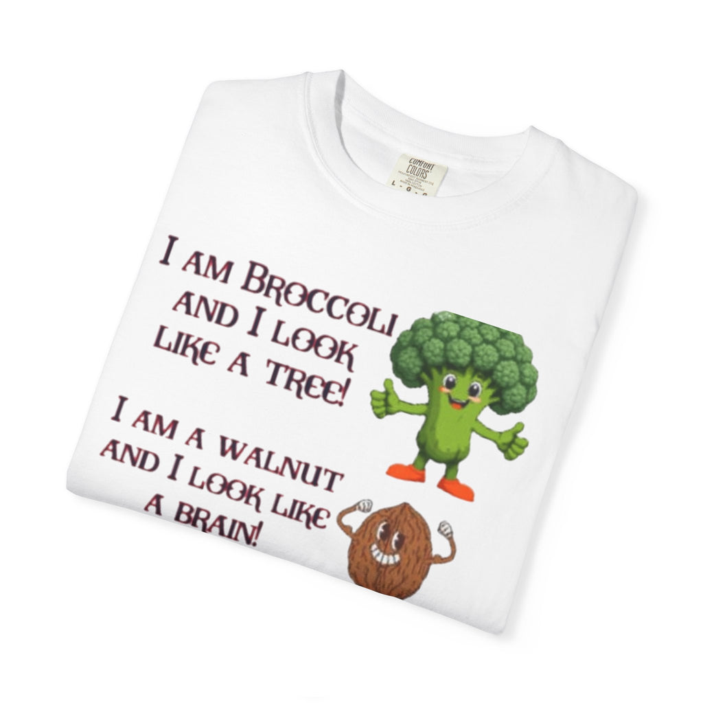 Funny Vegetable & Mushroom Graphic T-Shirt — "I am Broccoli... I am a Mushroom and I Hate This Game!"