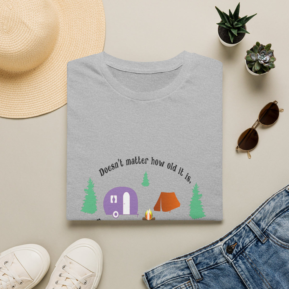 Camping Tee — "Doesn't matter how old it is, as long as your tent still gets up"
