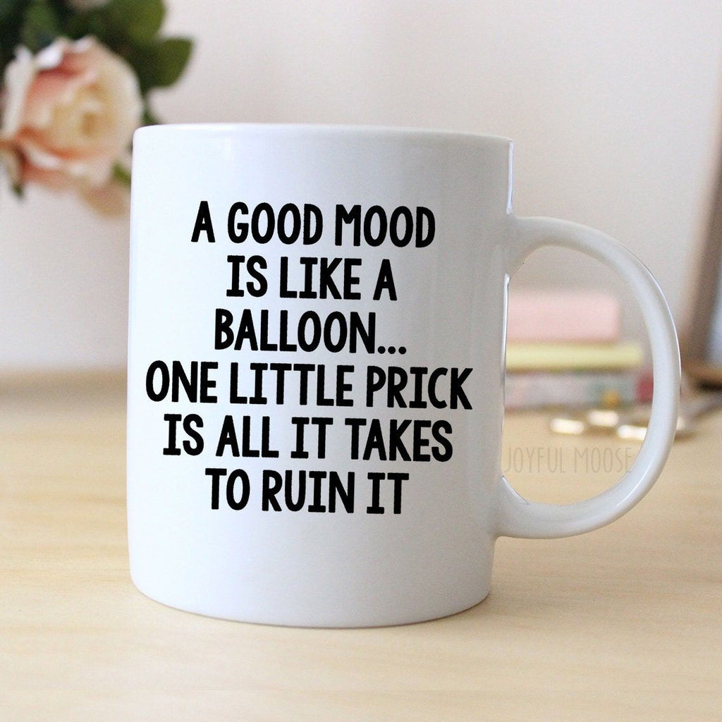 Funny Coffee Mug – Witty Balloon Saying Ceramic Cup | Dishwasher Safe Gift
