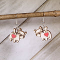 Cat Butt Heart Wooden Earrings | Funny Cat Lover Jewelry