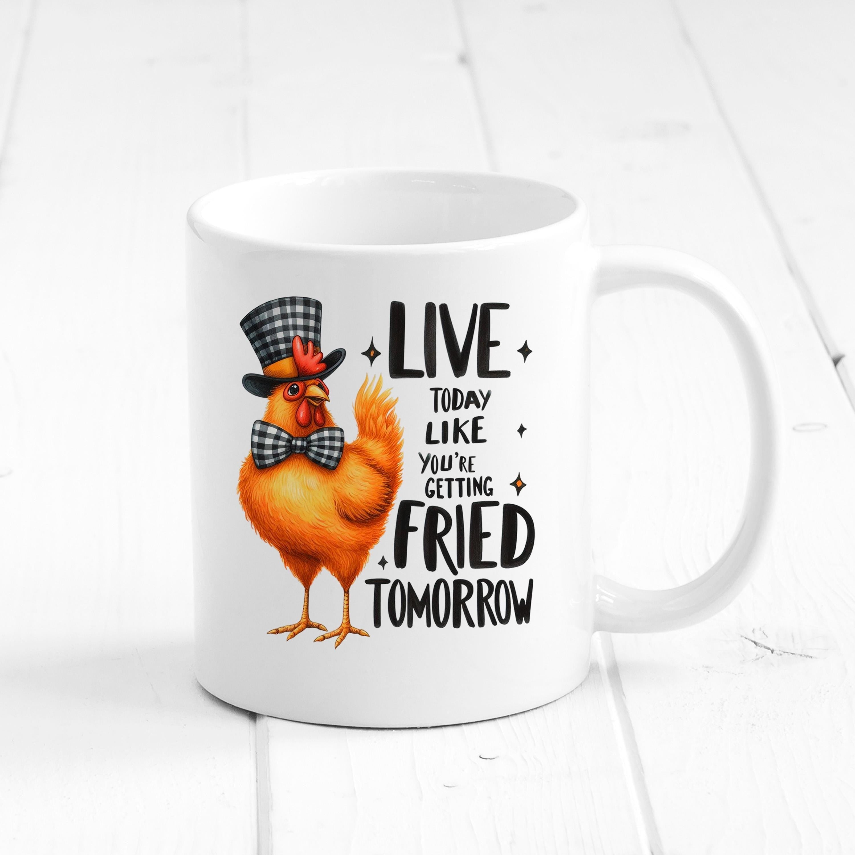 Funny Chicken Mug - Ceramic Coffee Cup With Playful Chicken Design & Humor
