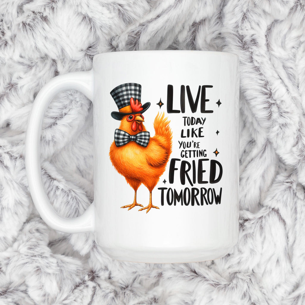 Funny Chicken Mug - Ceramic Coffee Cup With Playful Chicken Design & Humor