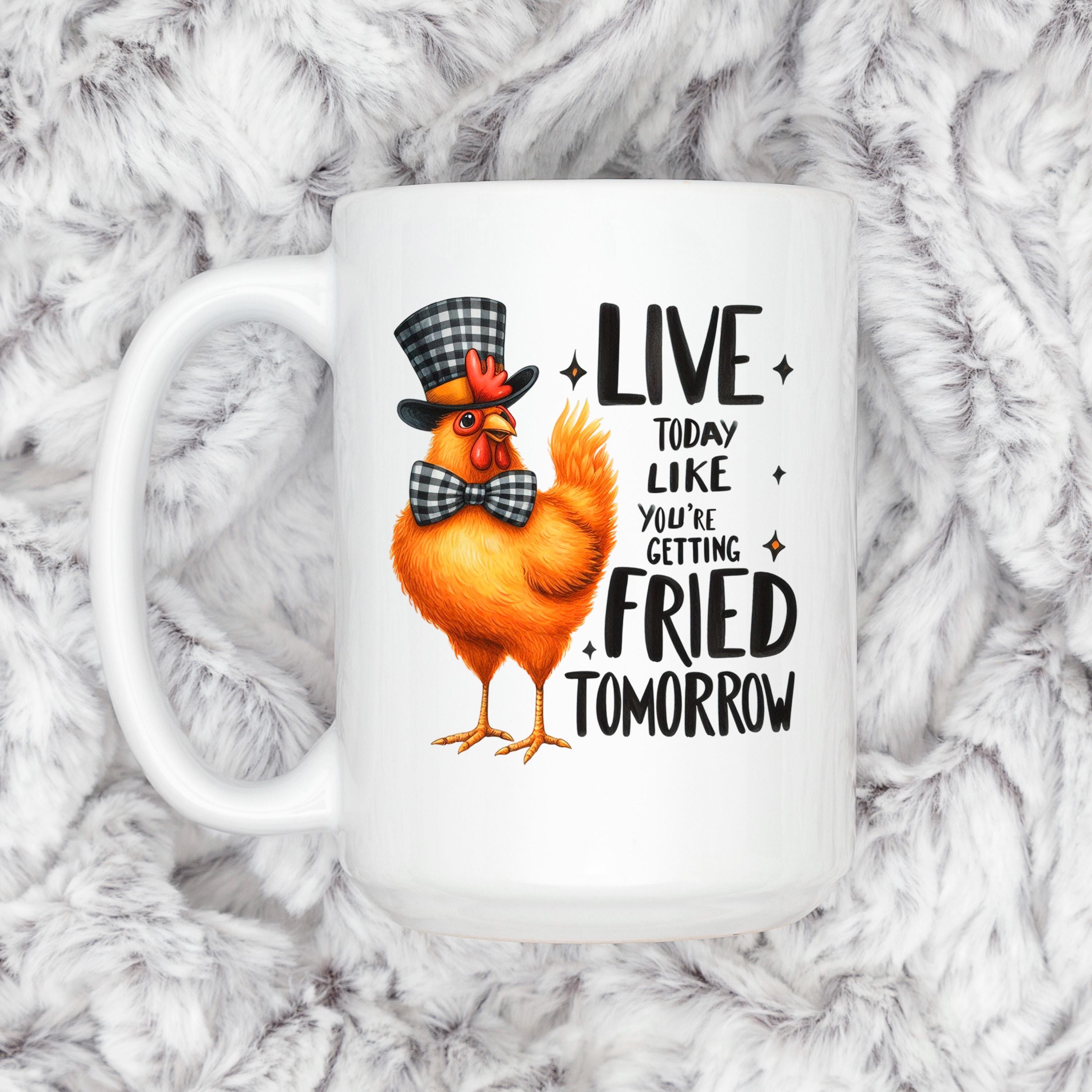 Funny Chicken Mug - Ceramic Coffee Cup With Playful Chicken Design & Humor